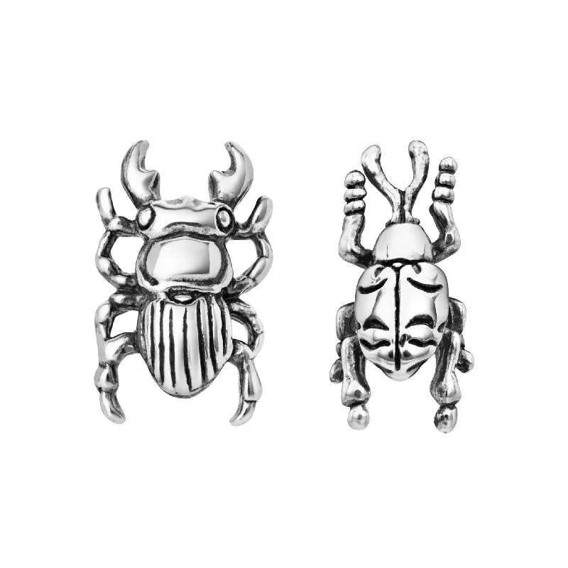 Thick hoop earrings-BEETLE & WEEVIL - Sterling Silver Studs