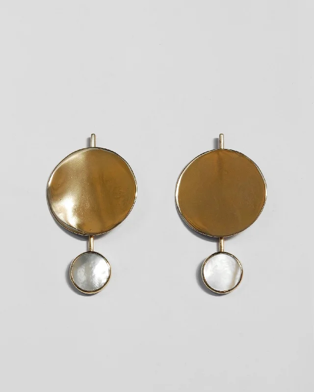 Alloy metal earrings-Filia Earrings in Mother of Pearl