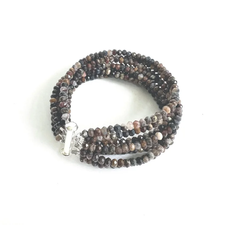 Full moon bangles-ANN LIGHTFOOT - EIGHT STRAND FACETED 4MM PIETERSITE BRACELET