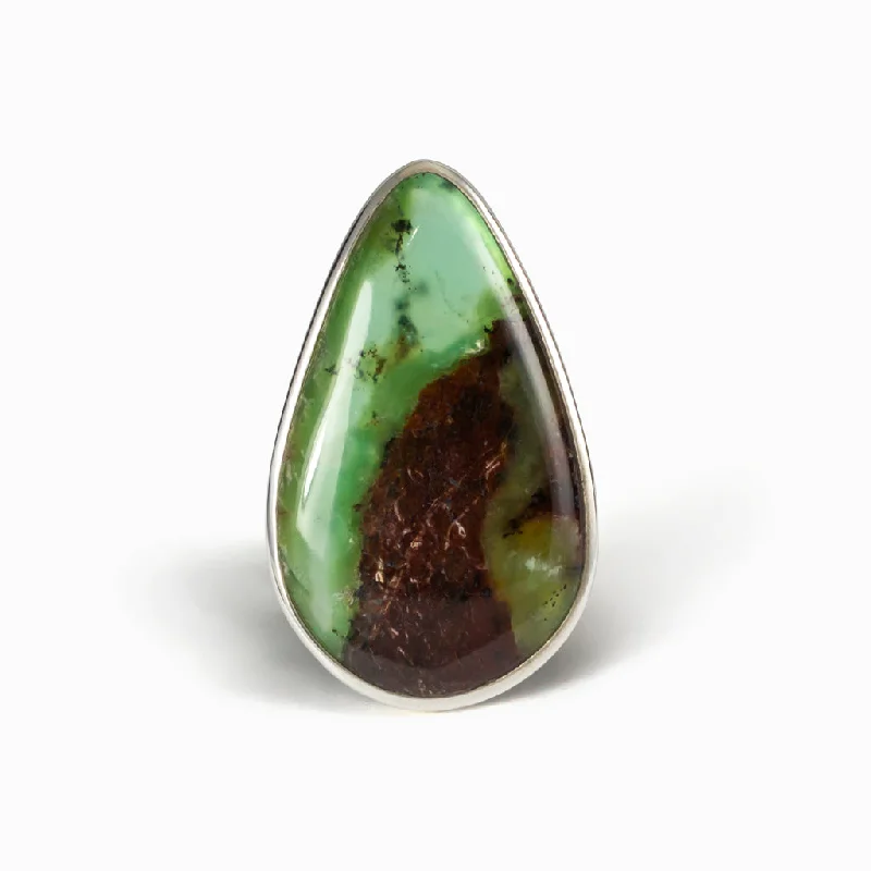 Chrysoprase in Matrix Ring