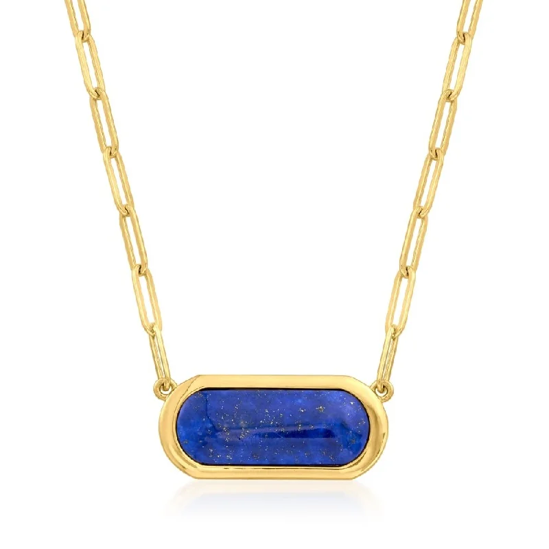 Tiny charm necklaces-925 Sterling Silver Lapis Lazuli Necklace