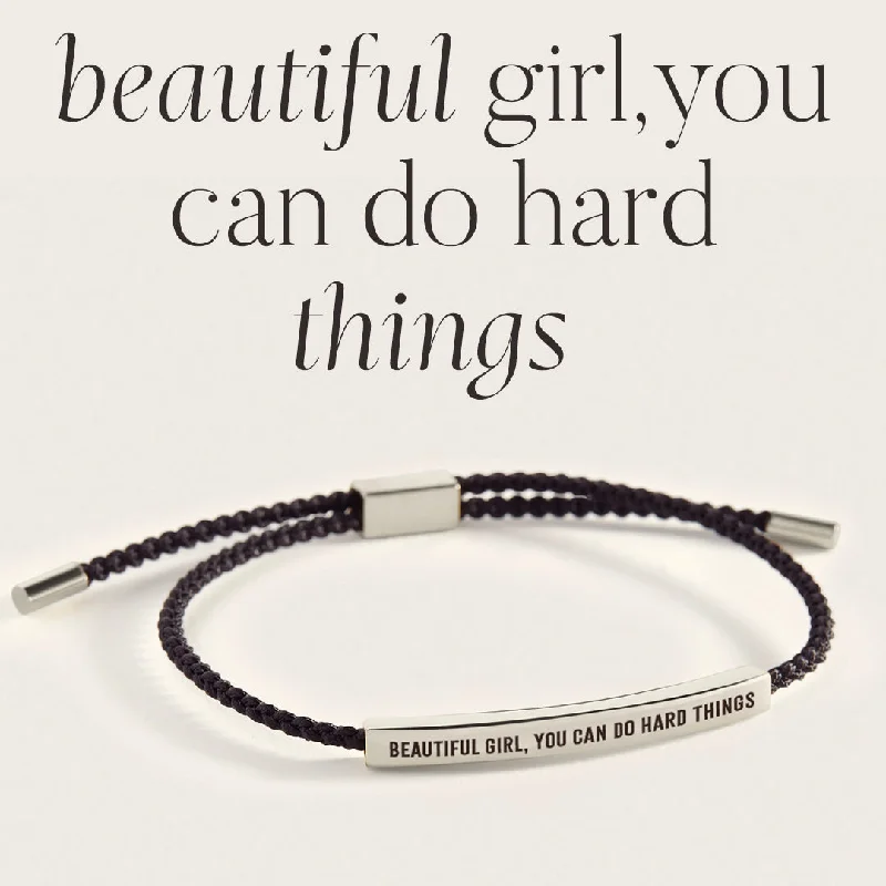 Java tile bangles-Beautiful Girl, You Can Do Hard Things Inspire Bracelet