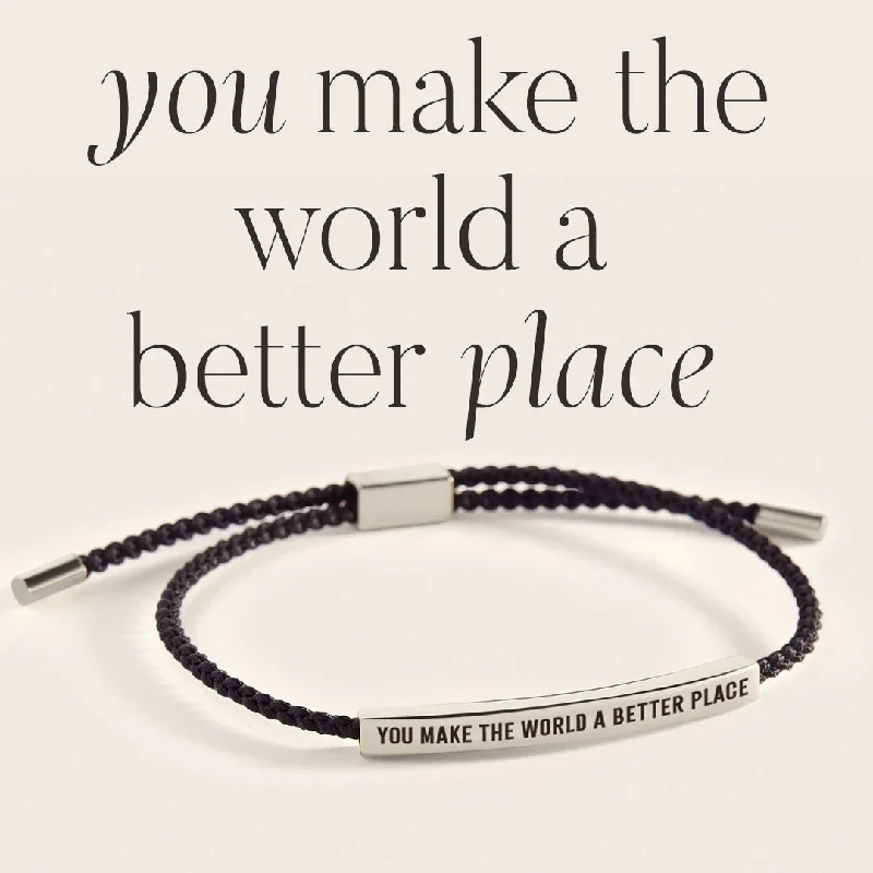 Dove feather bangles-You Make The World A Better Place Inspire Bracelet