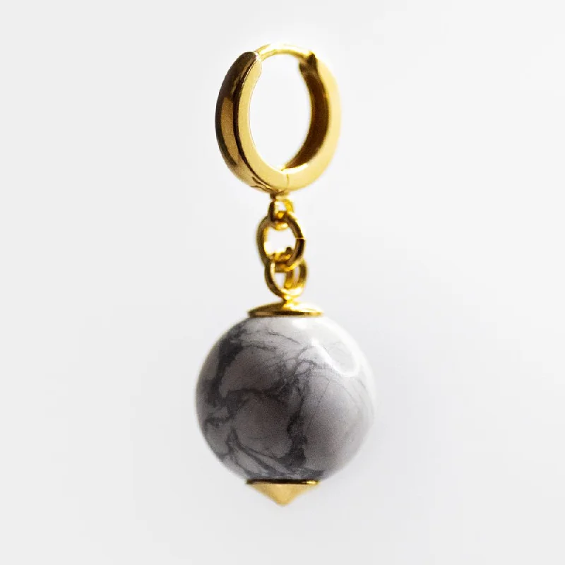 Mystic eye earrings-Marble Sphere earring