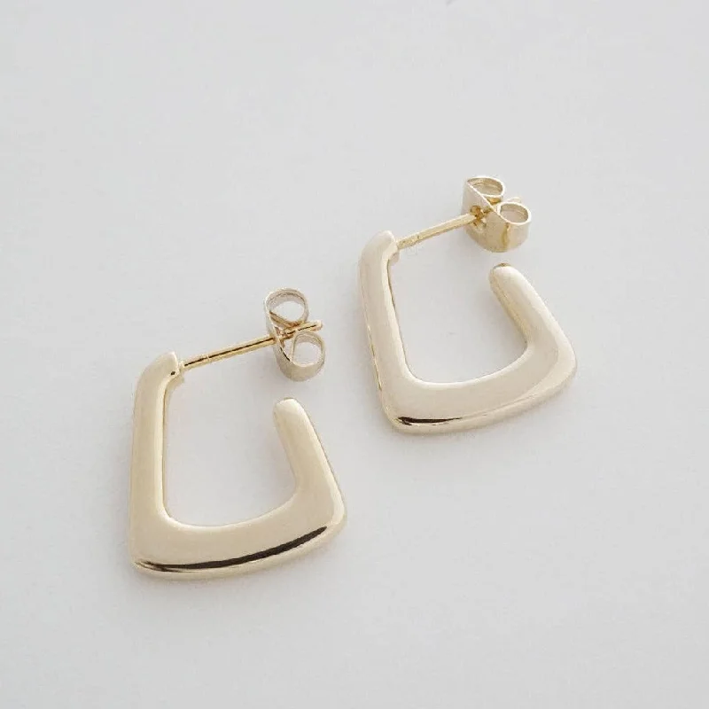 Pure stud earrings-Gold Demi Hoop Earrings