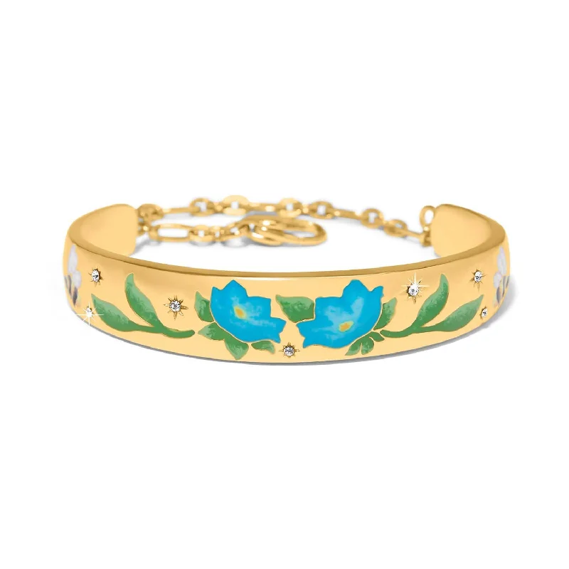 Vibrant enamel bangles-Reverie Flower Bar Bracelet