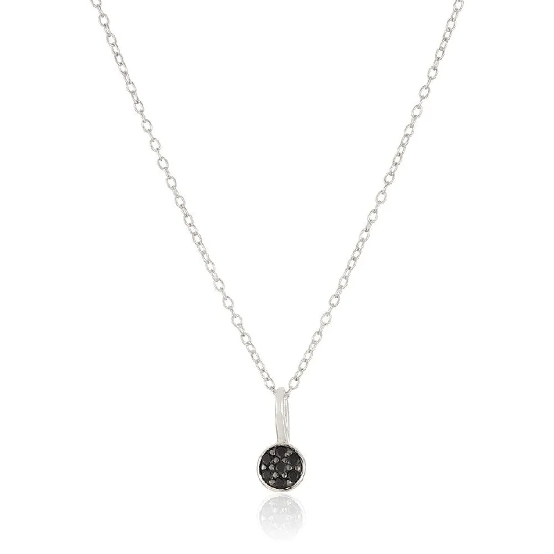 Polished bead necklaces-Sterling Silver Black Spinel Petite Pendant Necklace, 18"