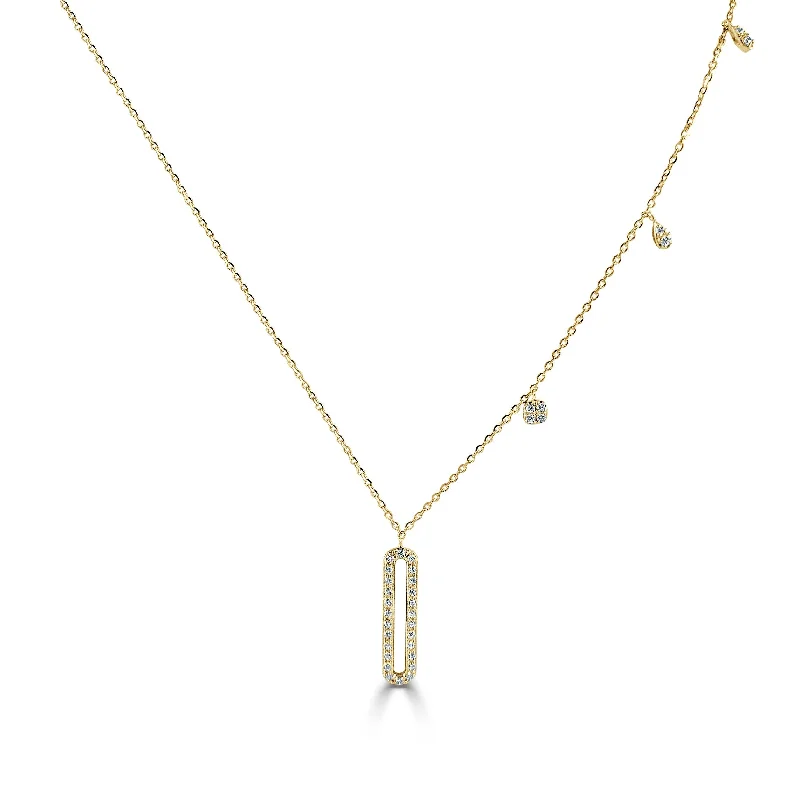 Retro deco necklaces-Joelle Diamond Bar Necklace 14K Gold 1/5 ct TDW