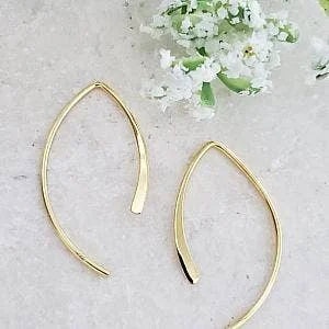 Deco style earrings-Gold Open Wishbone Earrings