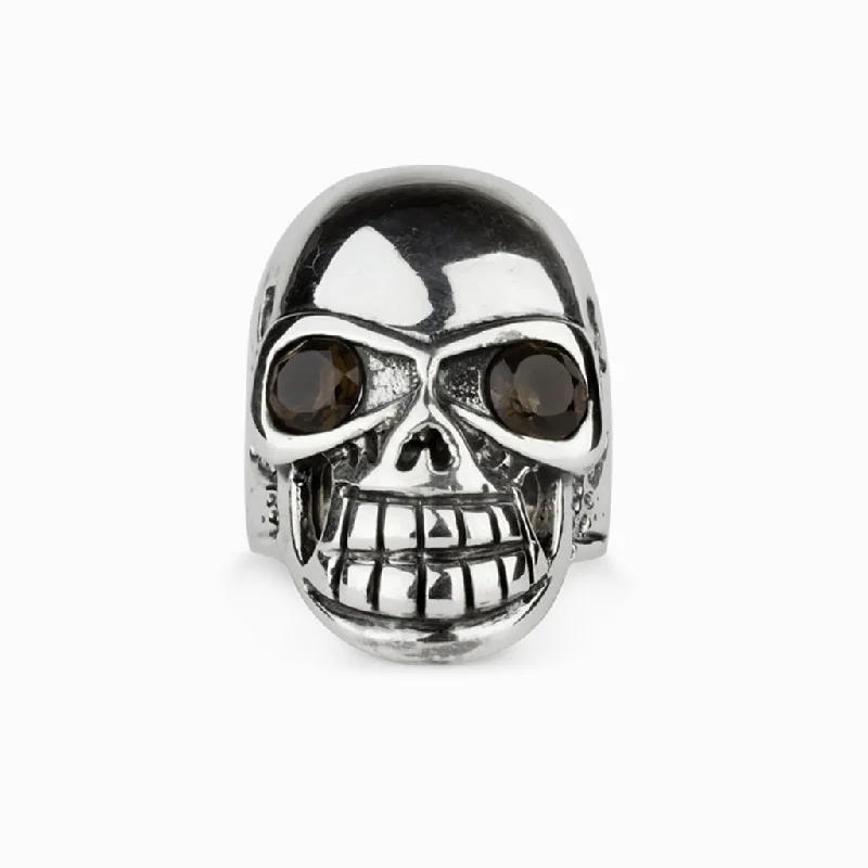 Smokey Quartz Skull Ring