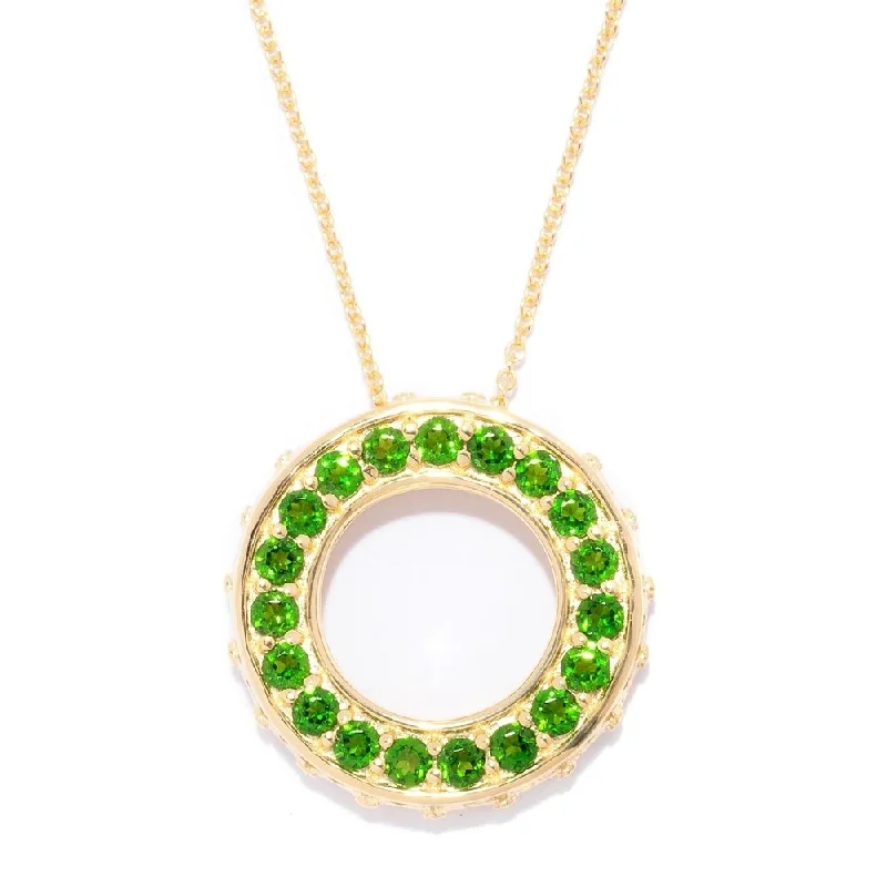 Linen cord necklaces-Exotic Chrome Diopside Circle of Life Necklace