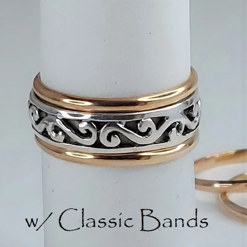 Rough band engagement rings-Laguna & Classic Bands (choose style)