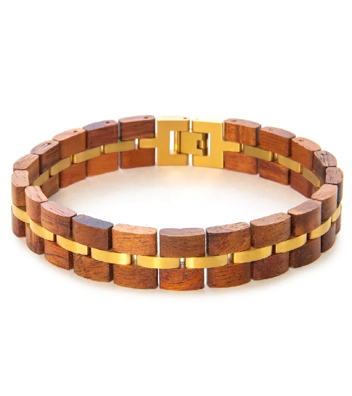 Secure clasp bangles-Koa Bracelet – Wide, Gold Plated