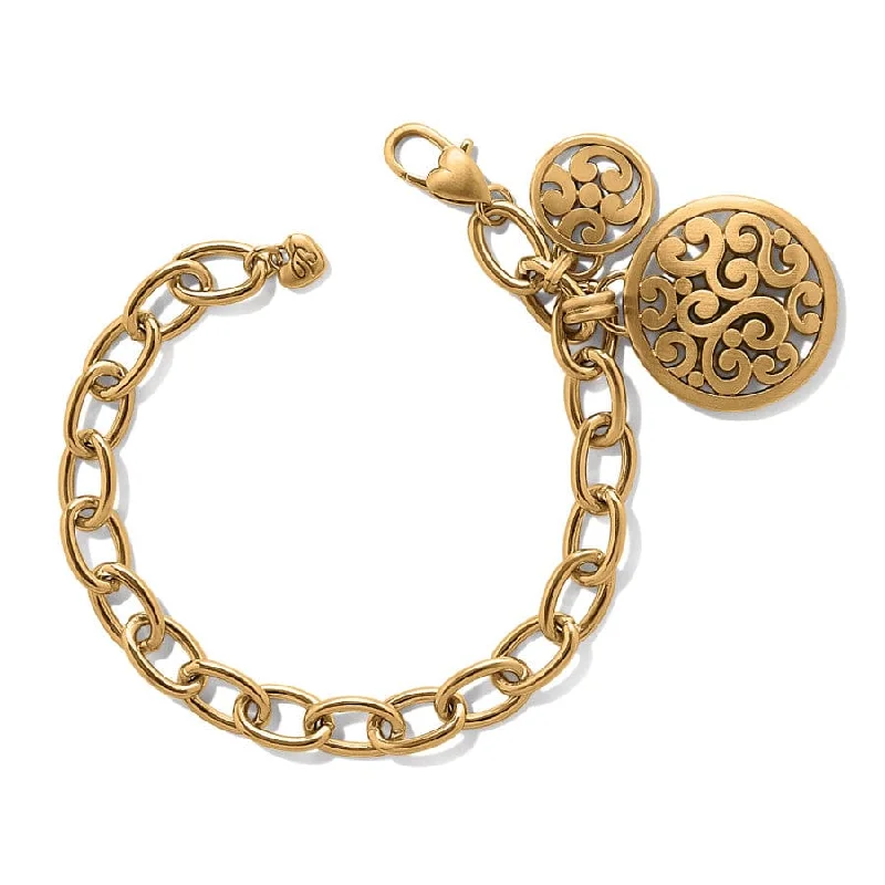 Chunky stone bangles-Contempo Medallion Link Bracelet