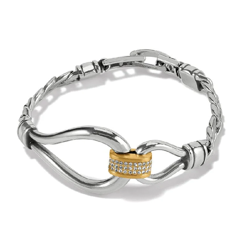 Pinch clasp bangles-Meridian Suez Two Tone Bracelet