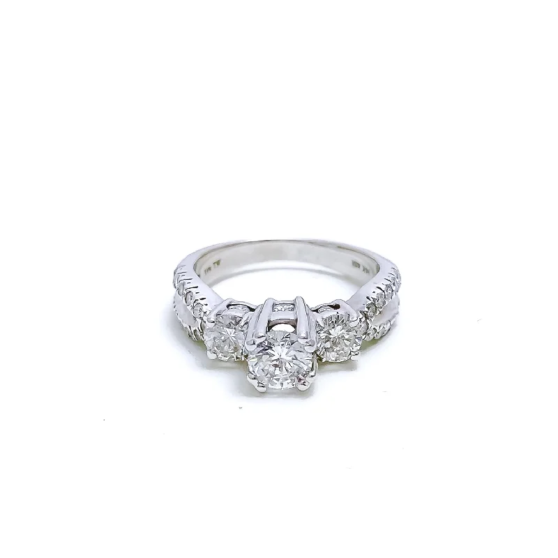 Eternity style engagement rings-Classic Dapper Diamond + 18k Gold Ring