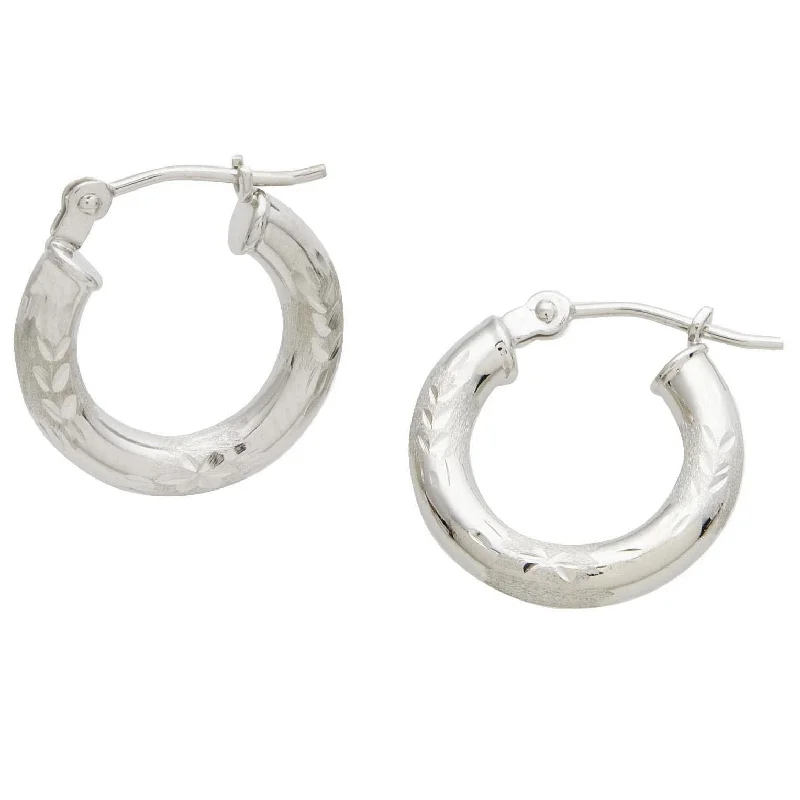 Flat knot earrings-14K Gold Mini Hoop - 15MM