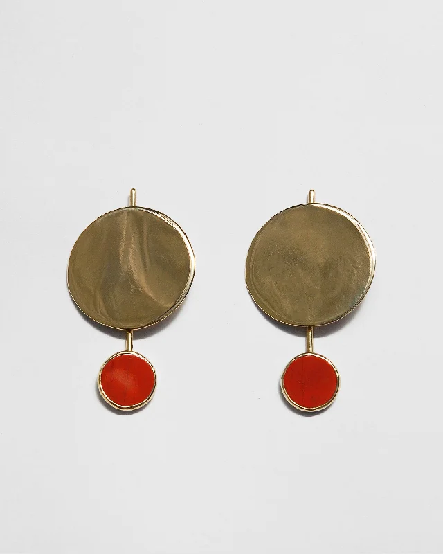 Subtle dangle earrings-Filia Earrings in Red Jasper