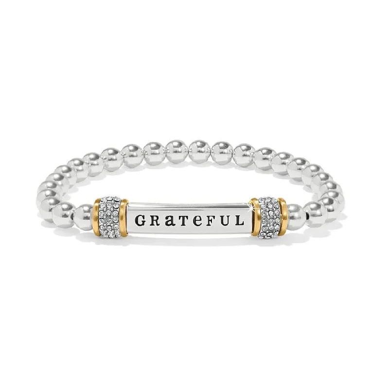 Multi-bead bangles-Meridian Grateful Two Tone Stretch Bracelet