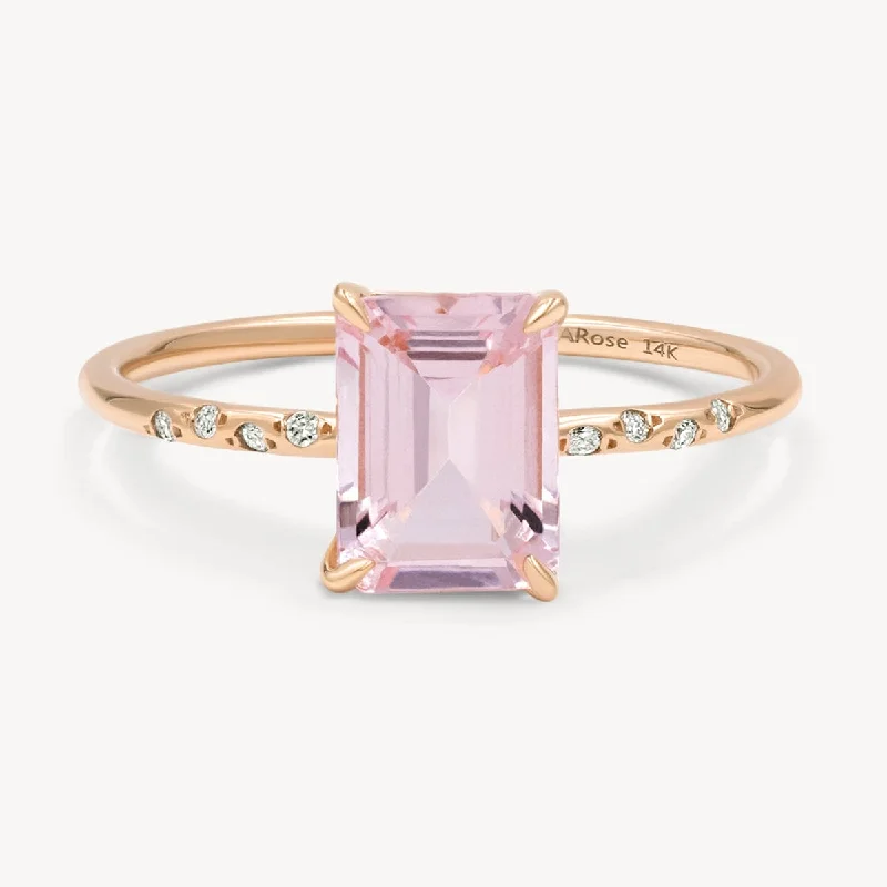 Large Starry Morganite Ring