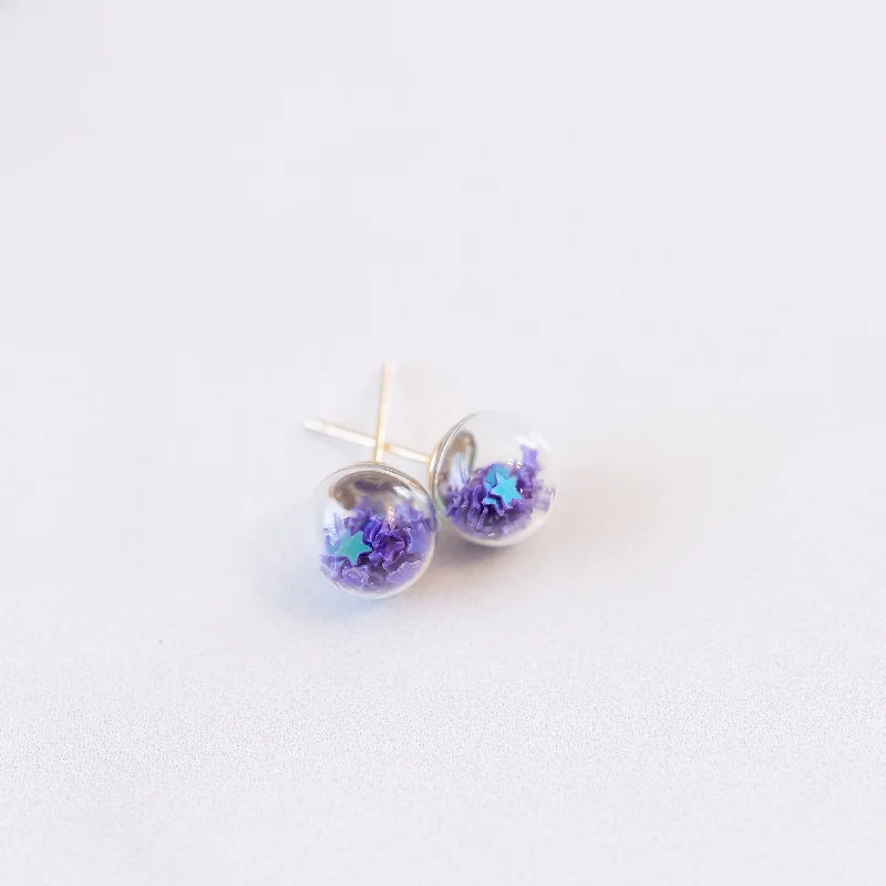 Alloy metal earrings-Purple | Mini Star Confetti Stud Earrings