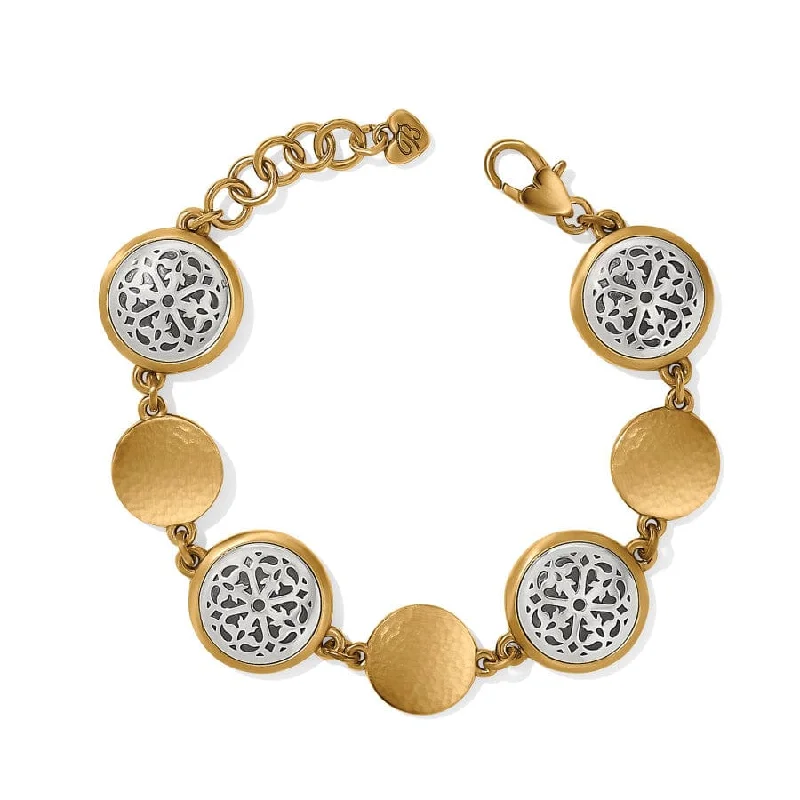 Lily motif bangles-Ferrara Two Tone Luce Link Bracelet