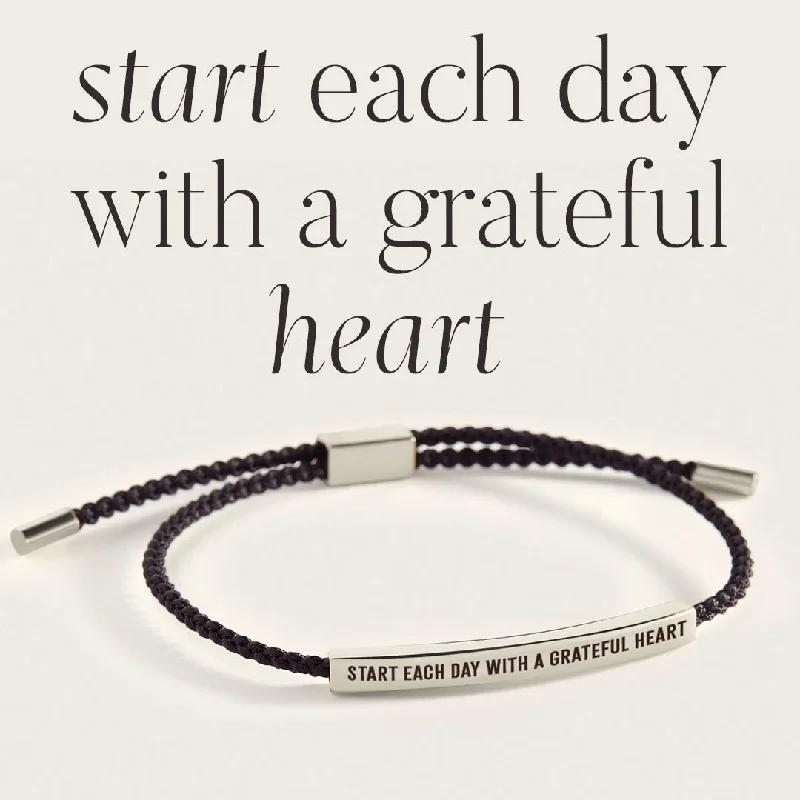 Tri-tone bangles-Start Each Day With A Greatful Heart Inspire Bracelet