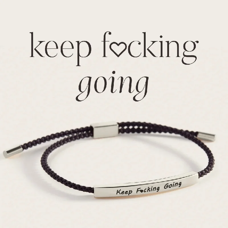 Pink gold bangles-Keep F♥cking Going Inspire Bracelet