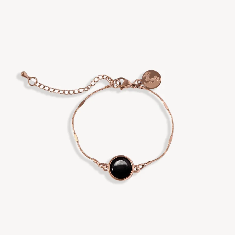 Bead row bangles-Mini Satellite Bracelet in Rose Gold