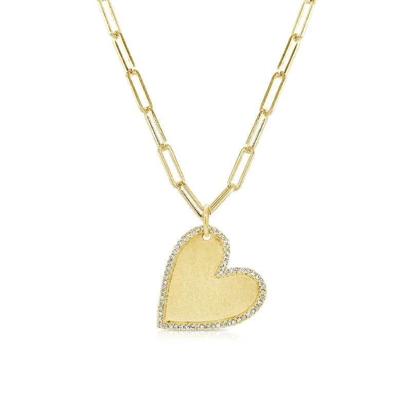 Vibrant enamel necklaces-Joelle Diamond Heart Necklace 1/5 CTW 14K Yellow Gold 16-inch