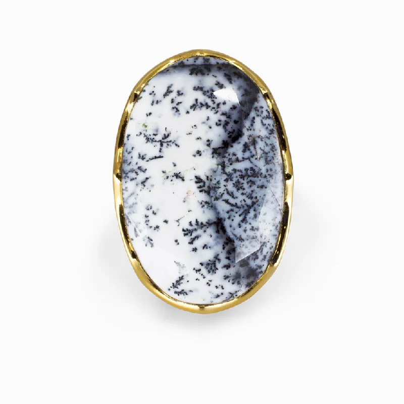 Dendritic Opal Ring