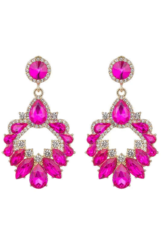 Polished art earrings-Eye Candy Los Angeles - Ari Hot Pink Statement Earring