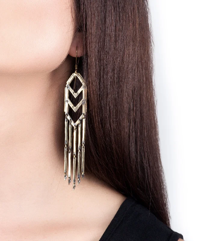 Cosmic glow earrings-native earrings short brass