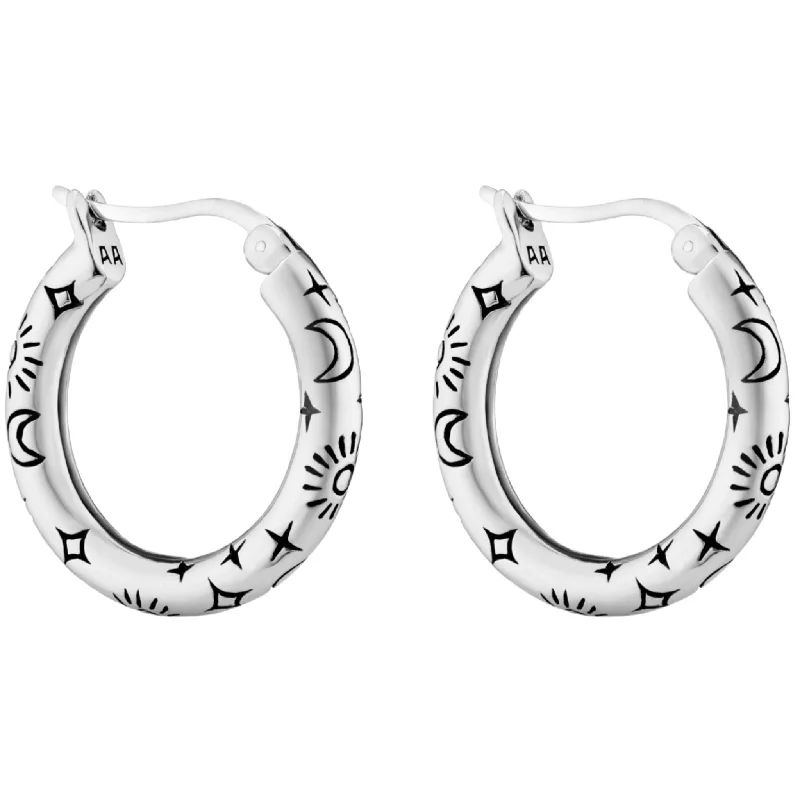 Alloy metal earrings-TWILIGHT - Sterling Silver Hoops