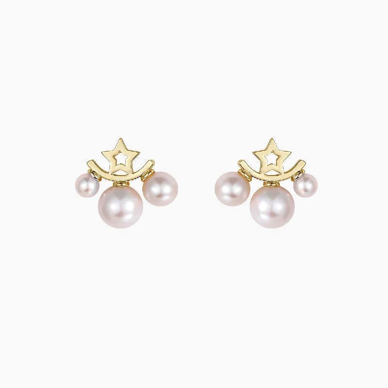 Radiant pearl earrings-Star Fresh Pearl Earrings