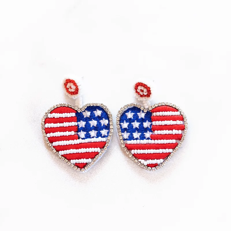 Polished art earrings-American Flag Earrings