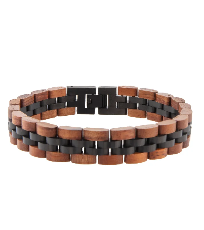 Hand-polished bangles-Koa Bracelet – Wide, Black Metal