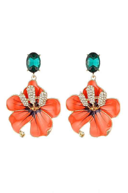 Woven cord earrings-Eye Candy Los Angeles - Isabella Floral Drop Earrings