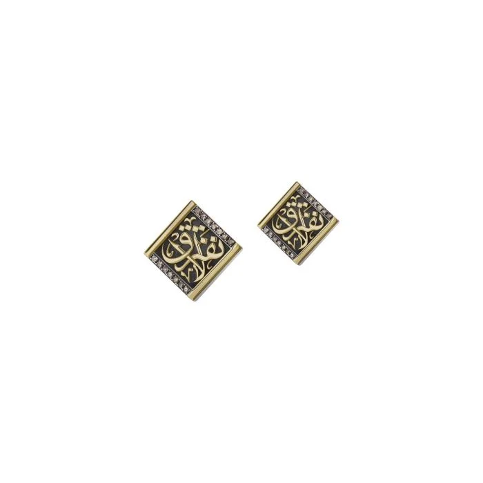 Two-tone earrings-Never Apart Button Earrings