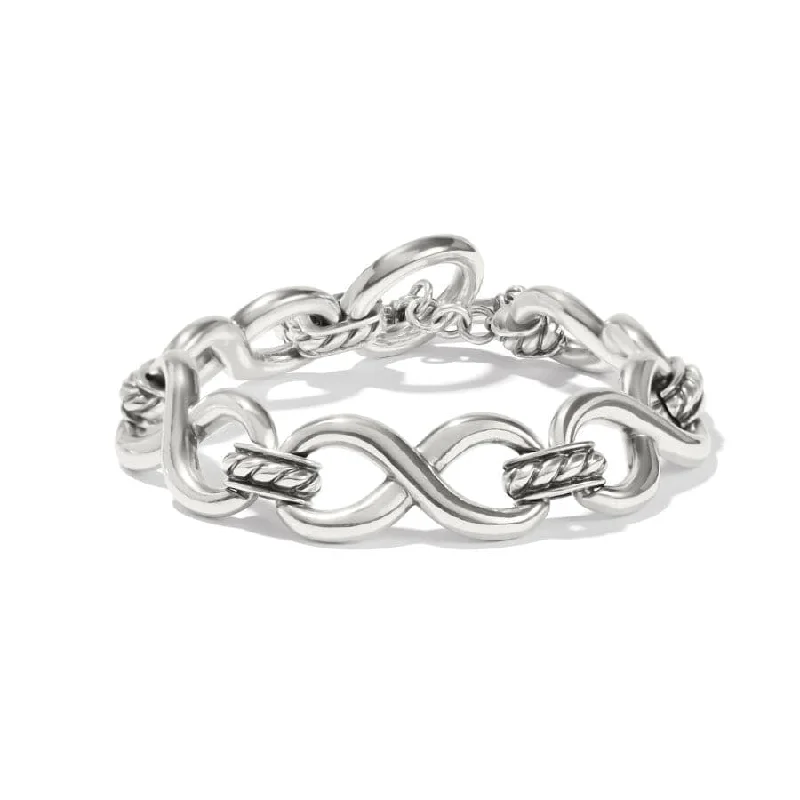 Textured letter bangles-Interlok Infinity Bracelet