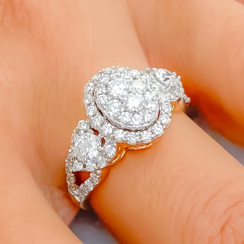 Vintage flair engagement rings-Timeless Oval Diamond + 18k Gold Ring