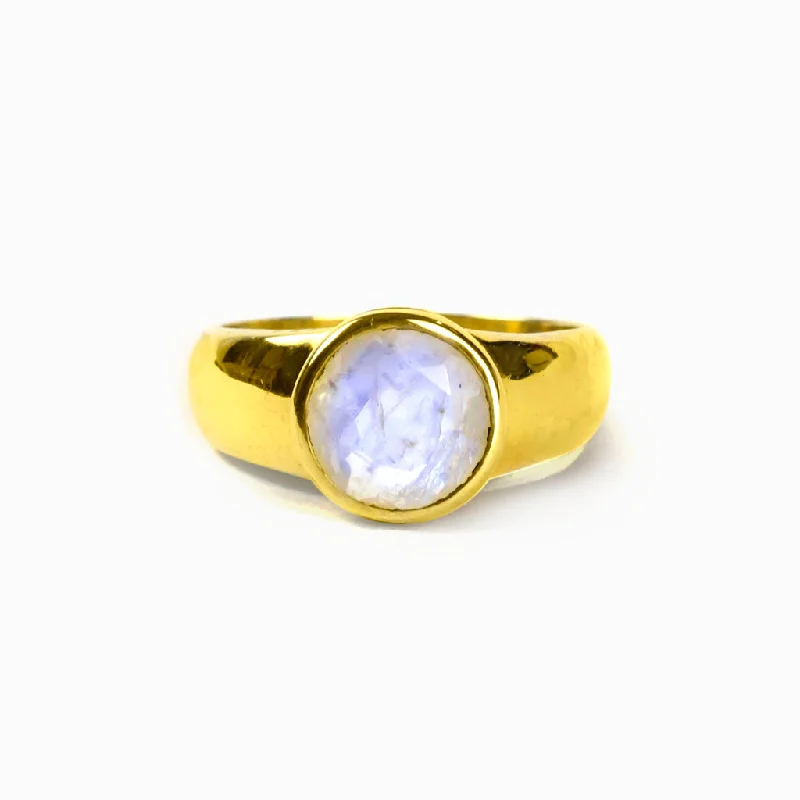 Rainbow Moonstone Ring