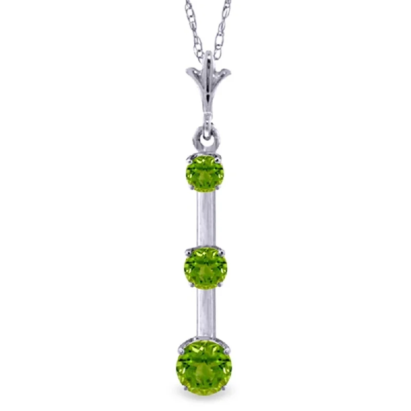 Antique bronze necklaces-1.25 Carat 14K White Gold Since You Know Peridot Necklace