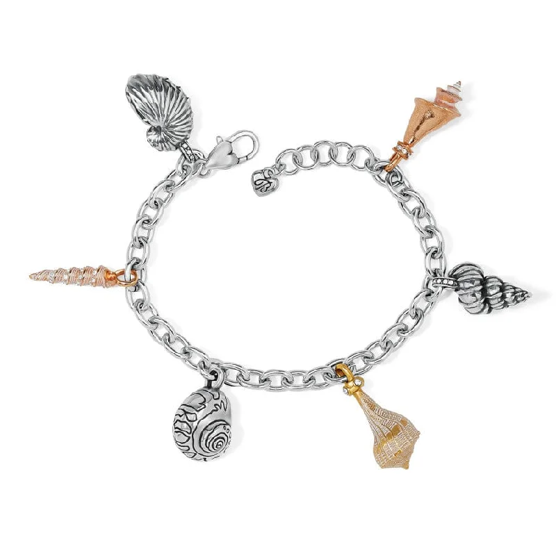 Dove feather bangles-Shells Around The World Shell Charm Bracelet