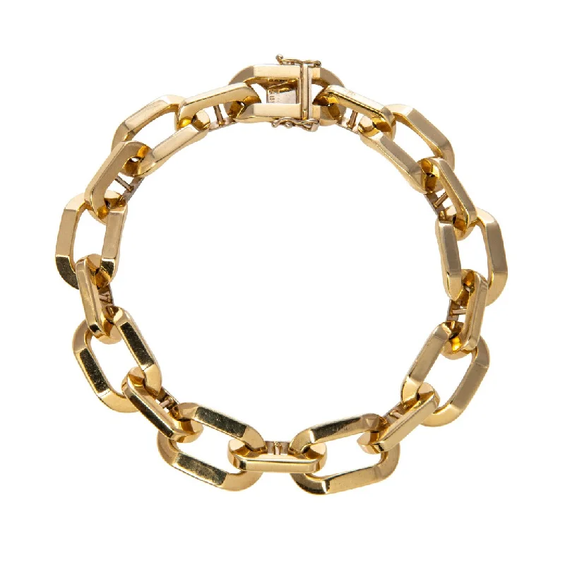 Flex thread bangles-Estate 18K Yellow Gold Large Oval Link Bracelet