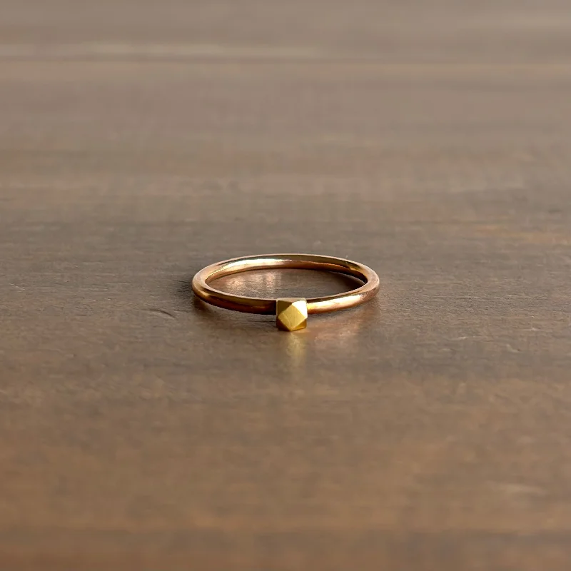 Petite Rose Gold Faceted Ring