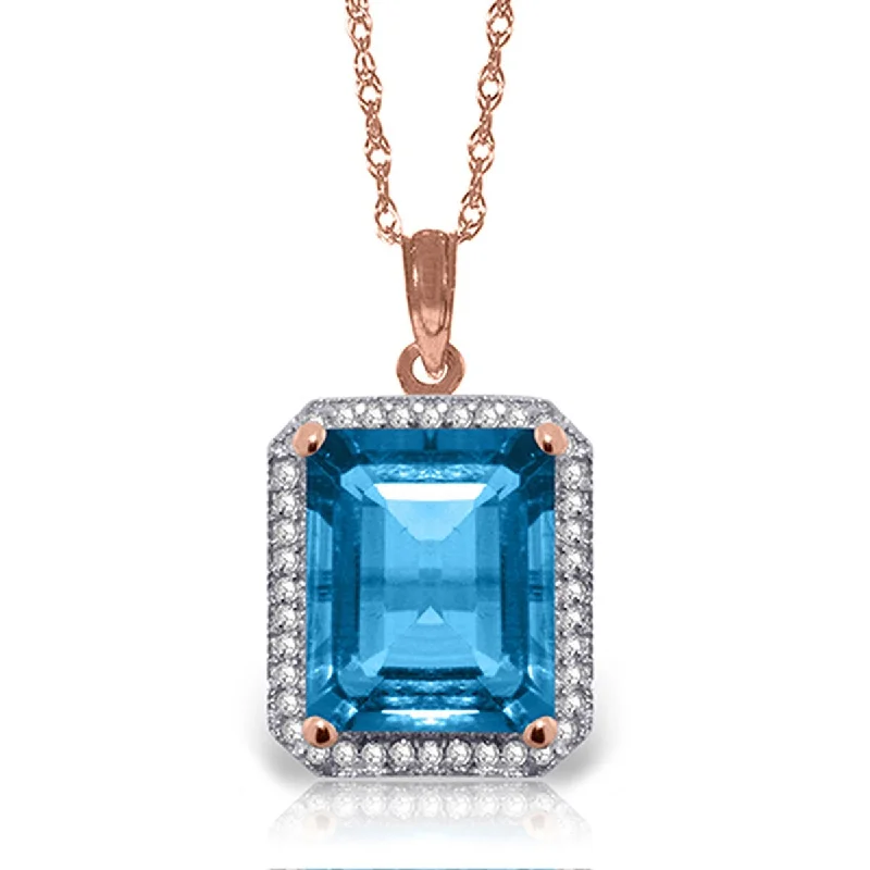 Thai style necklaces-7.8 Carat 14K Solid Gold Isabella Blue Topaz Diamond Necklace