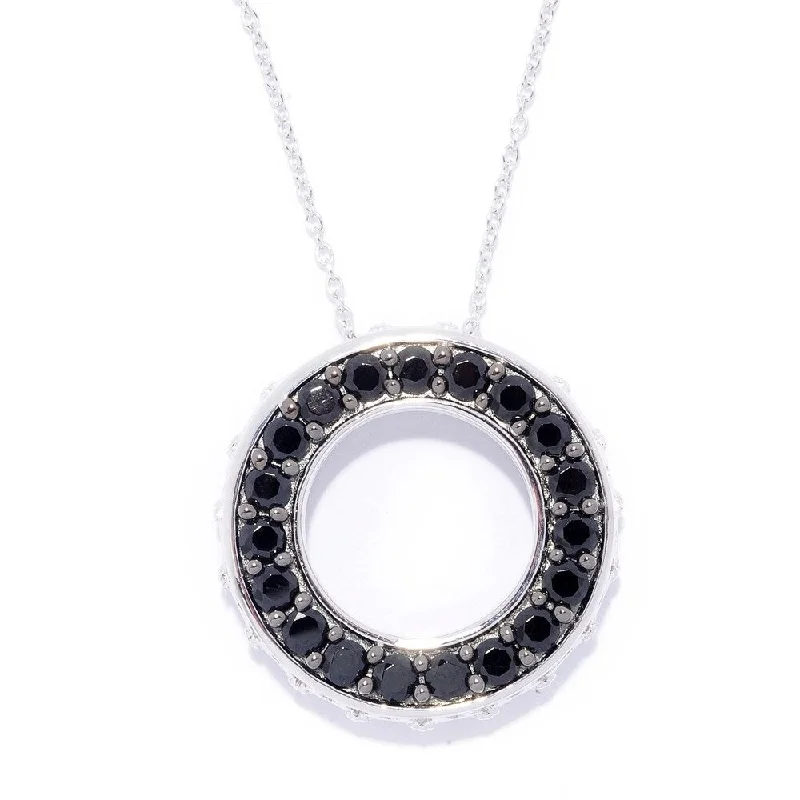 Fine bead necklaces-Exotic Black Spinel Circle of Life Necklace