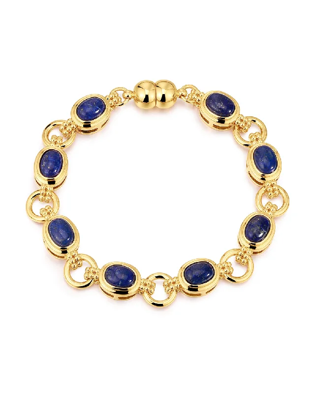 Cord edge bangles-The Lapis Link Bracelet