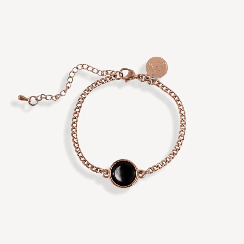 Slim pearl bangles-Pallene Bracelet in Rose Gold